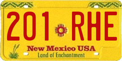 NM license plate 201RHE