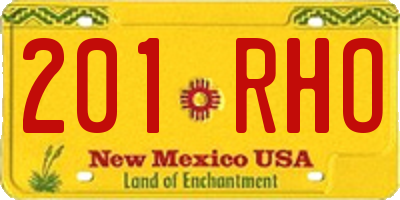 NM license plate 201RHO