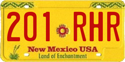 NM license plate 201RHR