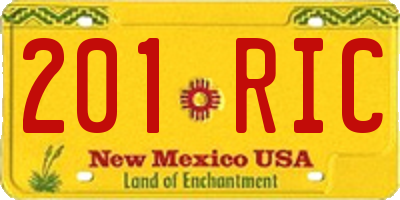 NM license plate 201RIC