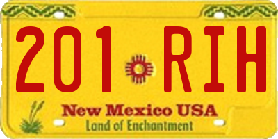 NM license plate 201RIH