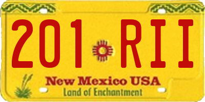 NM license plate 201RII