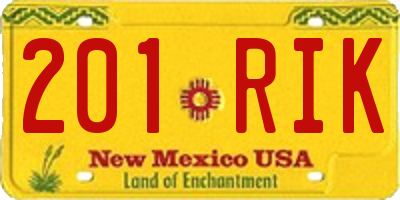 NM license plate 201RIK