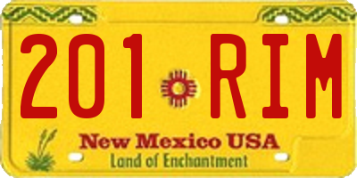 NM license plate 201RIM