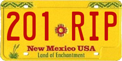 NM license plate 201RIP