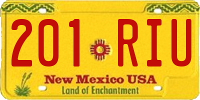 NM license plate 201RIU