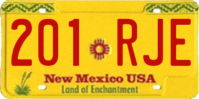 NM license plate 201RJE