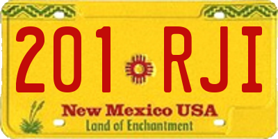 NM license plate 201RJI