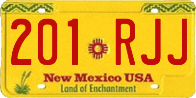 NM license plate 201RJJ