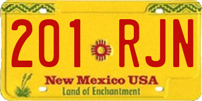 NM license plate 201RJN
