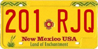 NM license plate 201RJQ