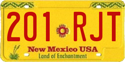 NM license plate 201RJT