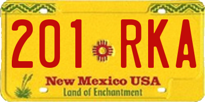 NM license plate 201RKA
