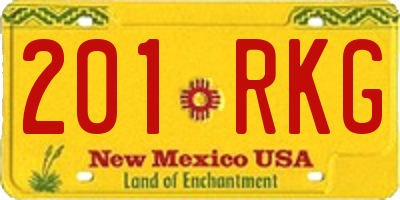 NM license plate 201RKG