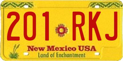 NM license plate 201RKJ