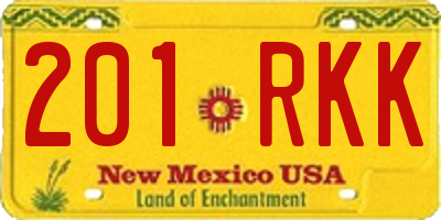 NM license plate 201RKK
