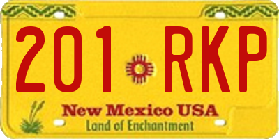 NM license plate 201RKP