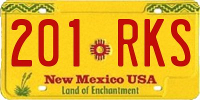 NM license plate 201RKS