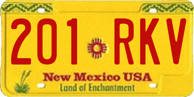 NM license plate 201RKV