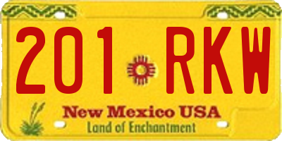 NM license plate 201RKW
