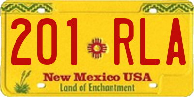 NM license plate 201RLA