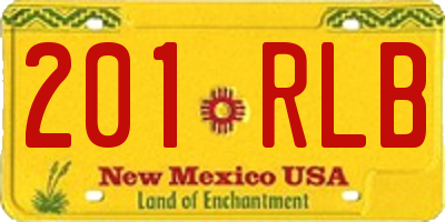 NM license plate 201RLB