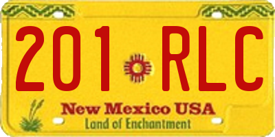 NM license plate 201RLC