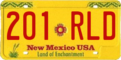 NM license plate 201RLD