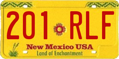 NM license plate 201RLF
