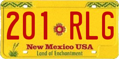 NM license plate 201RLG