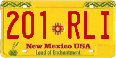 NM license plate 201RLI