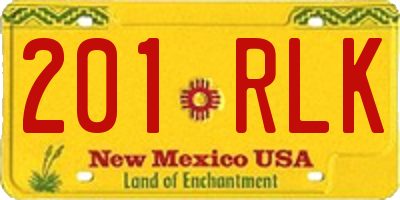 NM license plate 201RLK
