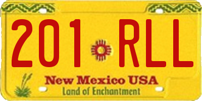 NM license plate 201RLL
