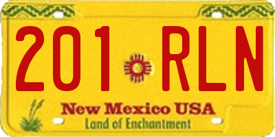 NM license plate 201RLN