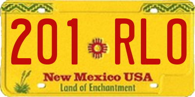 NM license plate 201RLO