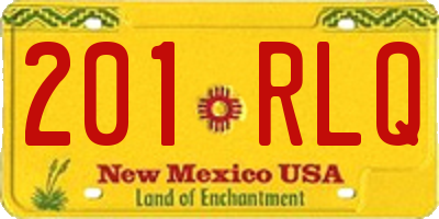 NM license plate 201RLQ
