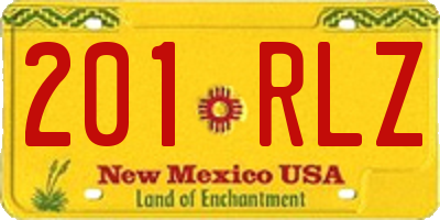 NM license plate 201RLZ