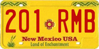 NM license plate 201RMB