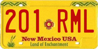 NM license plate 201RML
