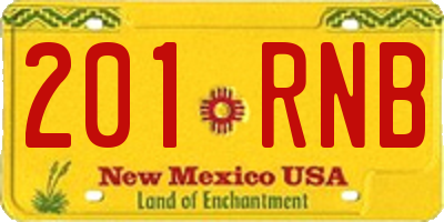 NM license plate 201RNB