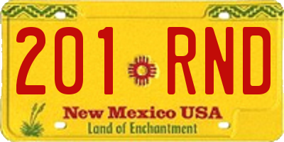 NM license plate 201RND
