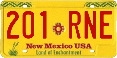 NM license plate 201RNE
