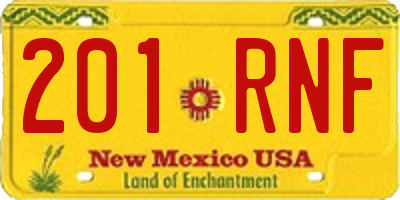 NM license plate 201RNF