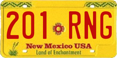 NM license plate 201RNG