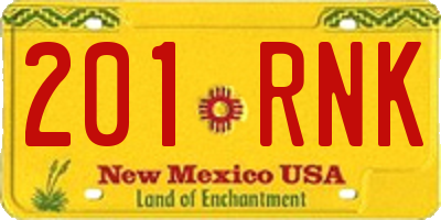 NM license plate 201RNK