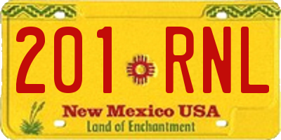 NM license plate 201RNL