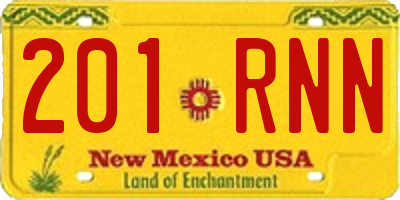 NM license plate 201RNN