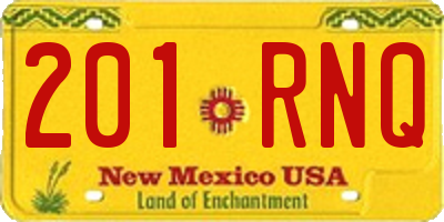 NM license plate 201RNQ