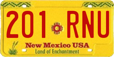 NM license plate 201RNU