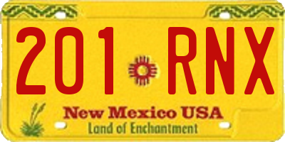 NM license plate 201RNX